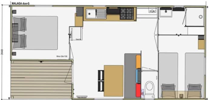 Plan du mobil-home Malaga Camping Sarlat
