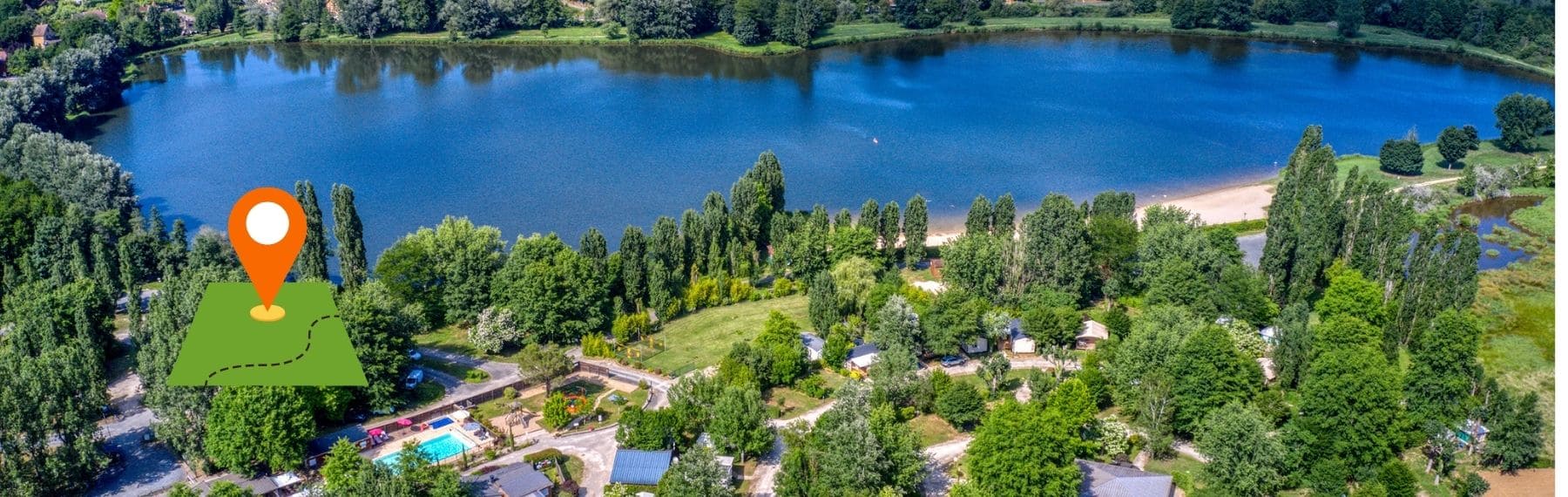 Plan aérien Camping du Lac en Dordogne