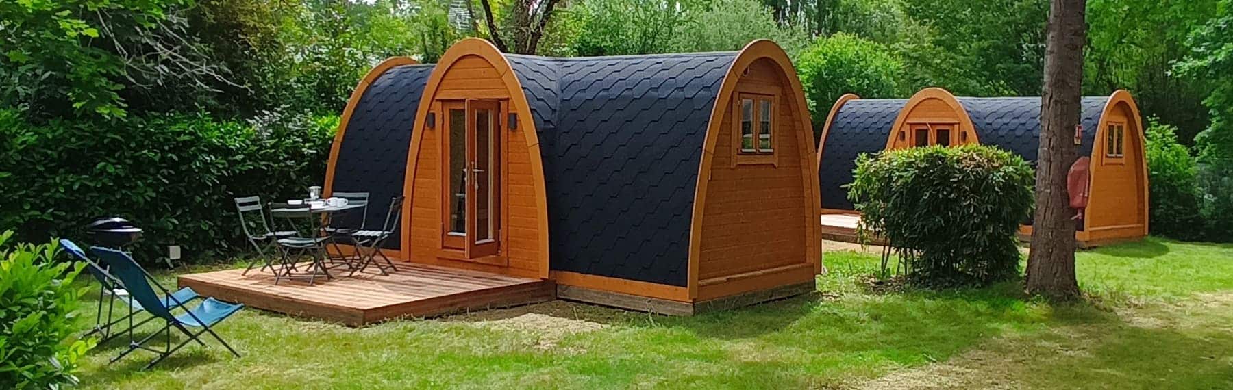 Bandeau du POD, hébergement insolite, installé dans le camping pas cher du Camping du lac en Dordogne